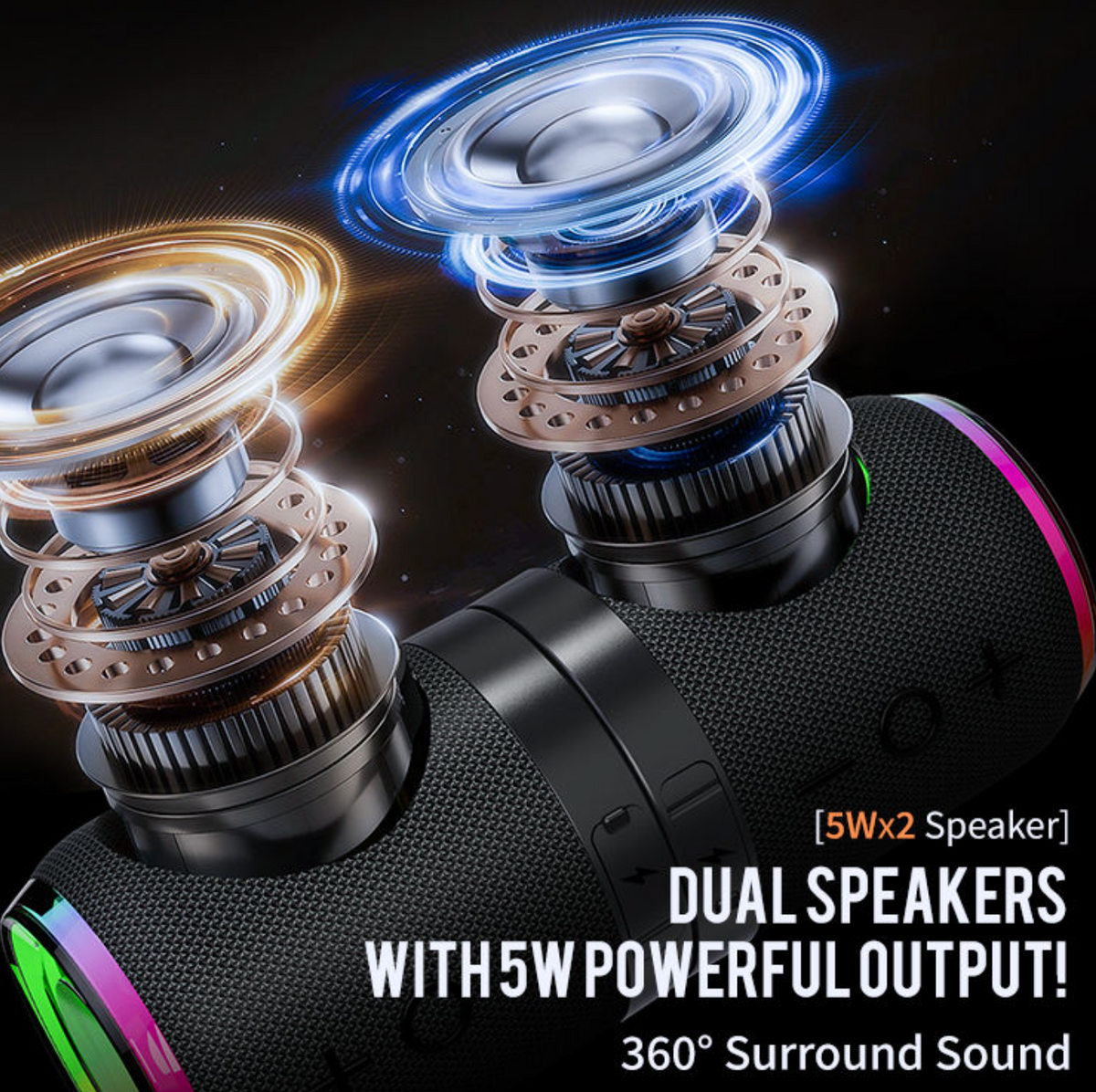 Split-Type Bluetooth Speakers with RGB LED Lights